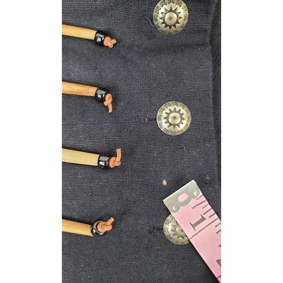 Lynn Mckenna Small Military Style Crop Jacket Blue Mandarin Collar Button Down - Picture 7 of 10